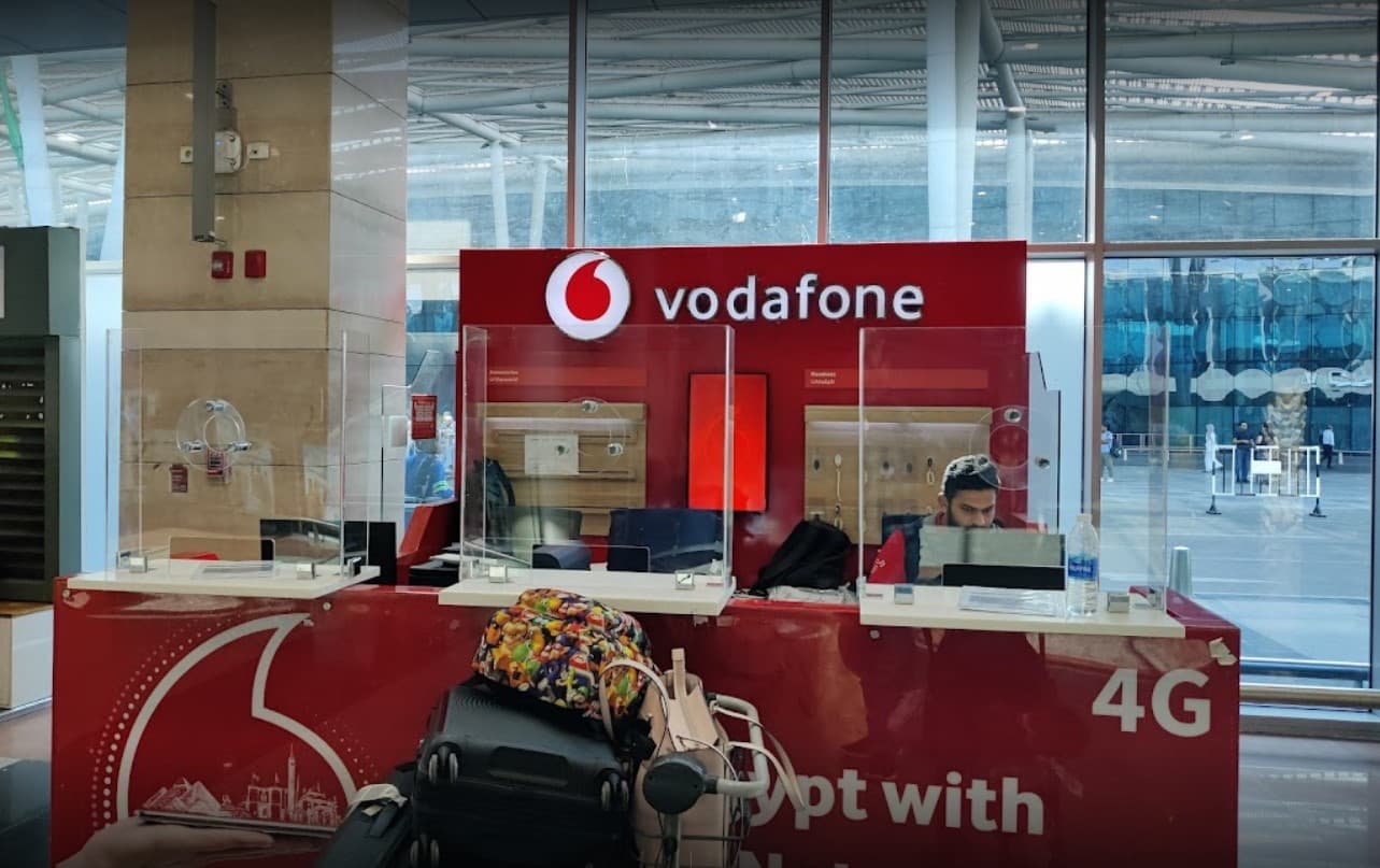 Buy Egypt SIM Cards at Vodafone kiosk at Cairo Airport